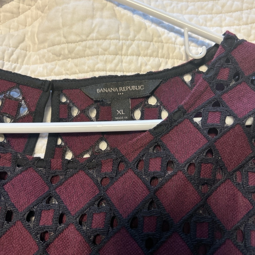 Banana Republic Maroon and Black Geometric Dress